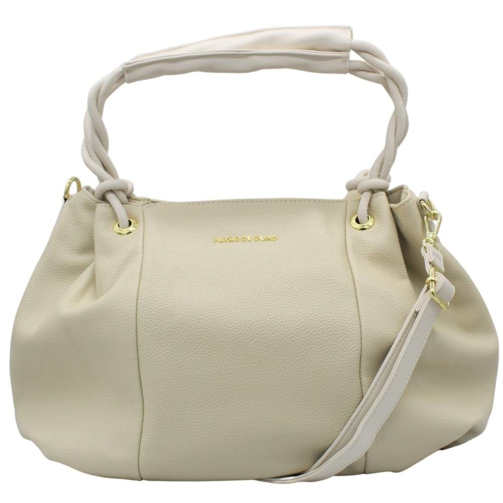 Bolsa de Ombro Transversal Pavão De Ouro Alças Trançadas Feminino