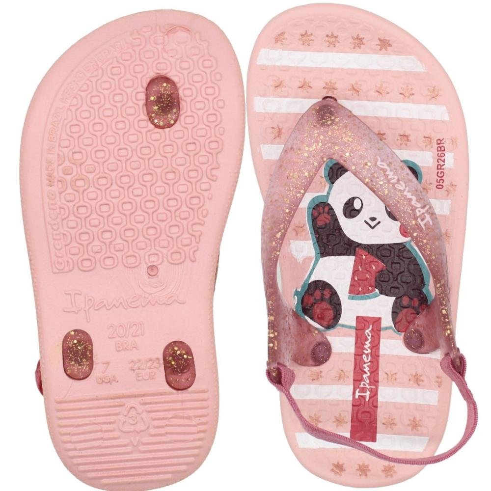 Chinelo De Dedo Baby Ipanema Panda Tiras Cintilantes Sweet Menina Rosa 3