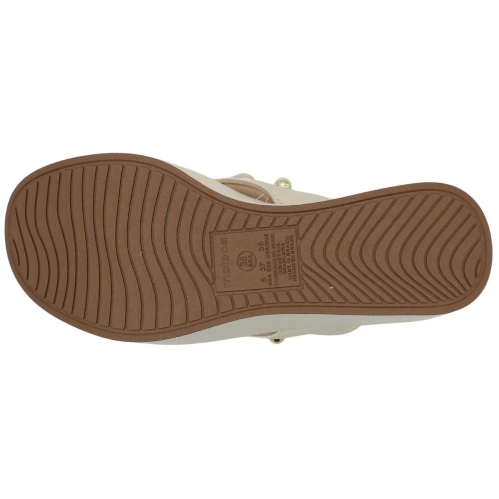 Tamanco De Dedo Anabela Moleca Napa Aplicações Feminino Branco 5