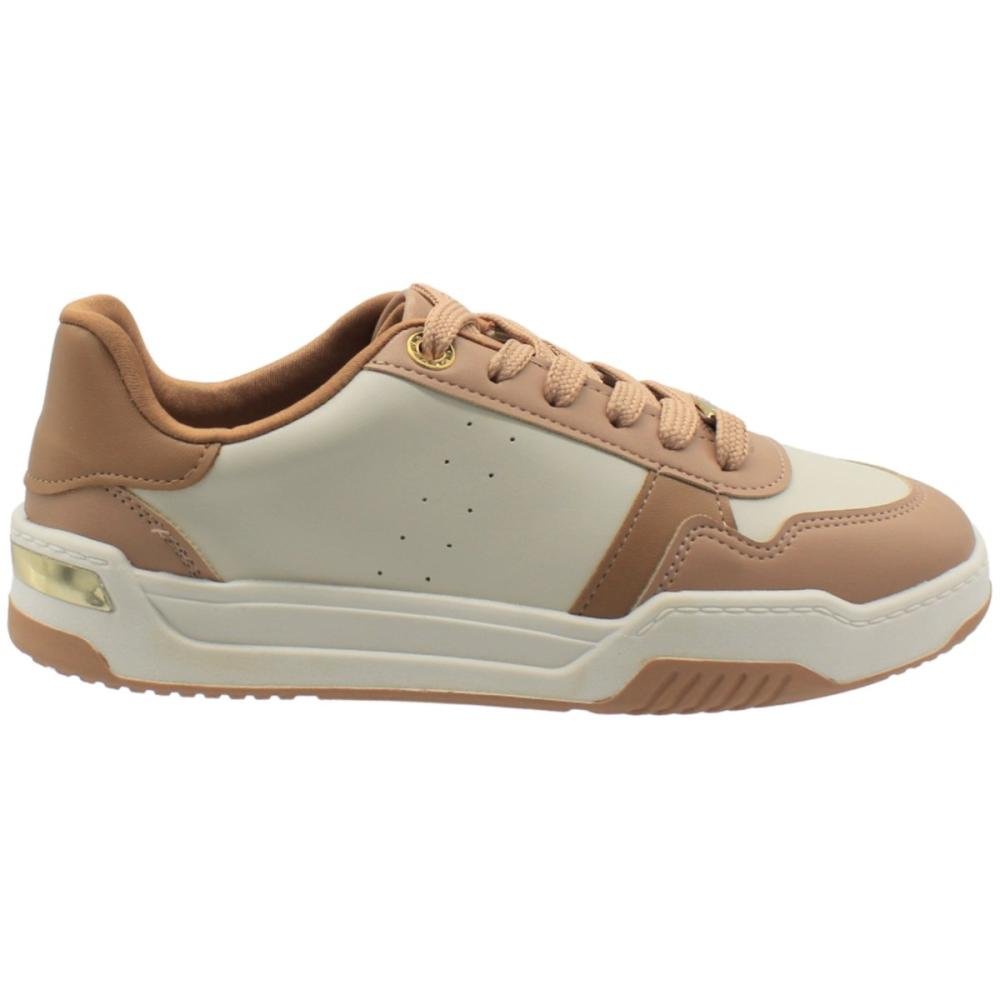 Tênis Casual Moleca Recortes Detalhes Metalizados Feminino