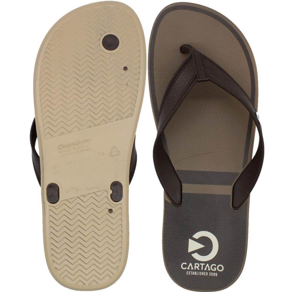 Chinelo De Dedo Cartago Lugano Tiras Texturizadas Masculino Marrom 3