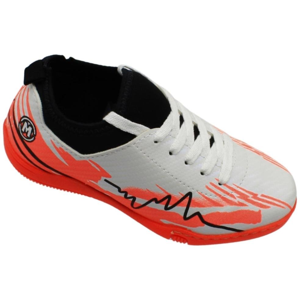 Chuteira De Futsal Infantil Molekinho Estampa Brasil Menino Branco 3
