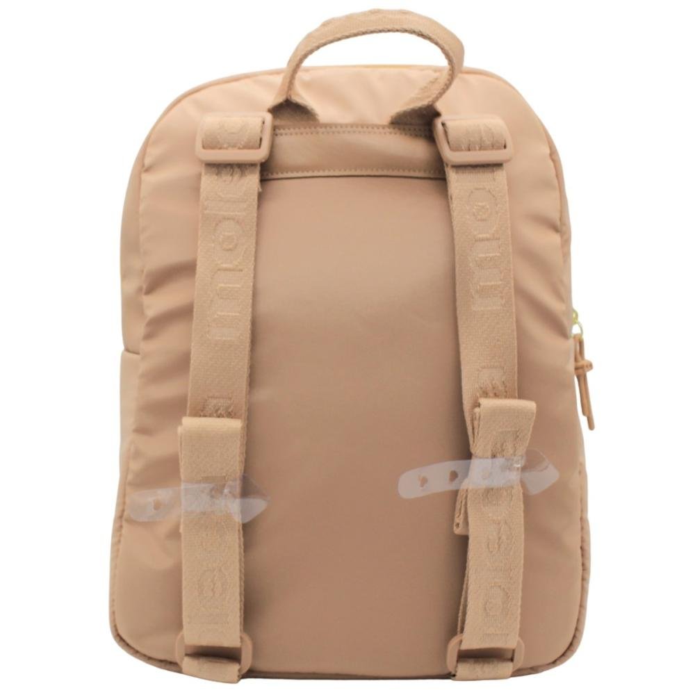 Mochila de Costas Moleca Matelassê Nylon Bolso Frontal Feminino Nude 2