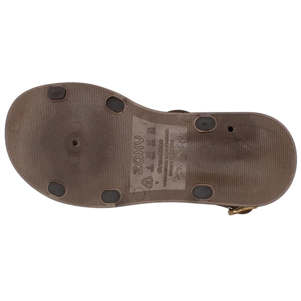 Sandália Plataforma Anabelinha Zaxy Glam New Brilho Feminino Marrom 5