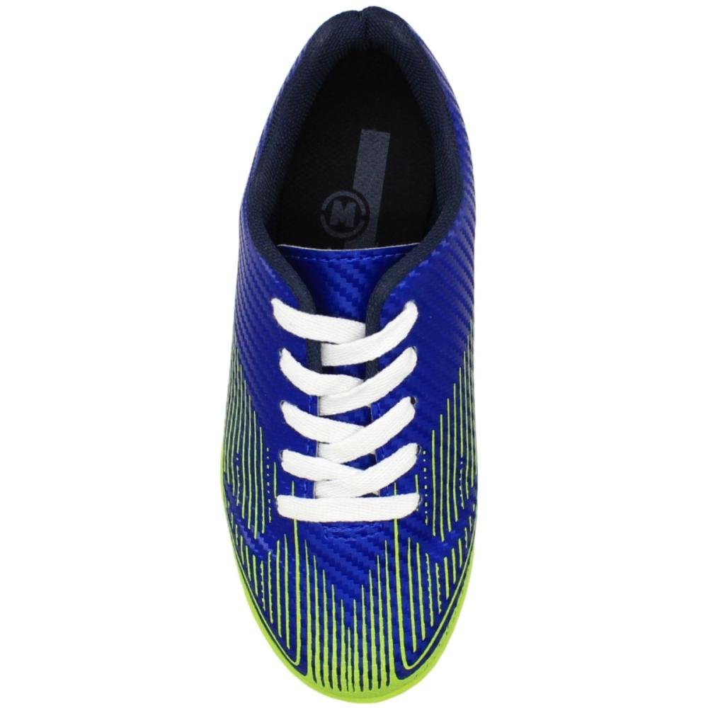 Chuteira Society Infantil Molekinho Napa Grafismo Esportivo Menino Azul 4