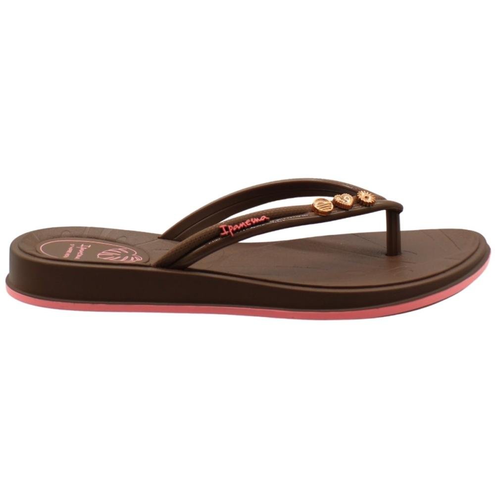 Chinelo De Dedo Ipanema Shine Sempre Nova Pingentes Feminino Marrom 2