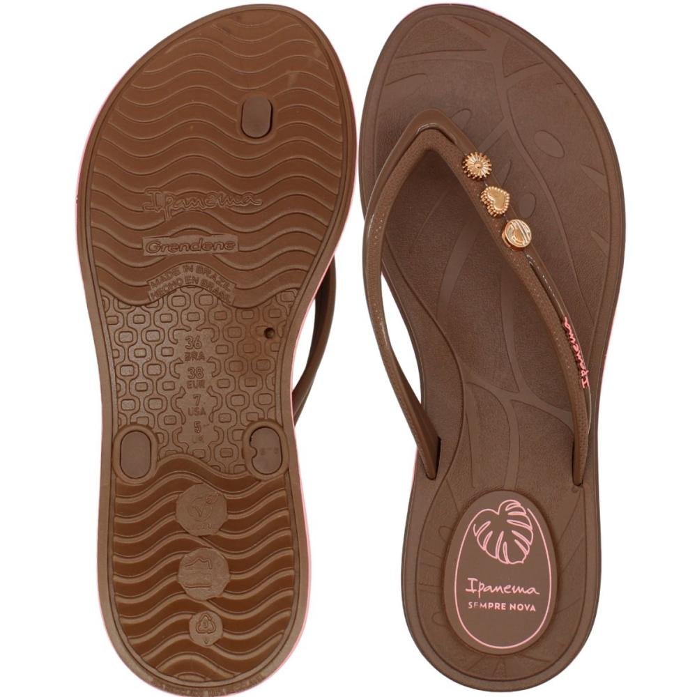 Chinelo De Dedo Ipanema Shine Sempre Nova Pingentes Feminino Marrom 3