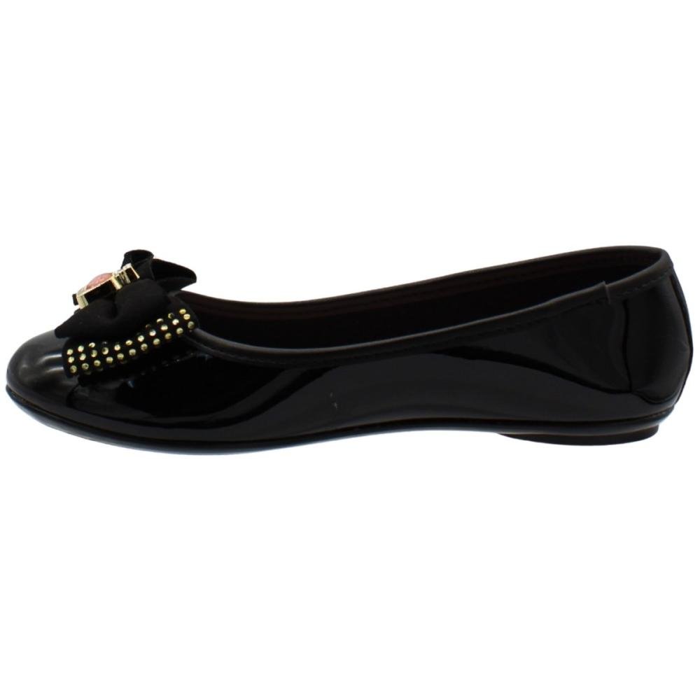 Sapatilha Infantil Molekinha Soft Pop Verniz Laço Menina Preto 2