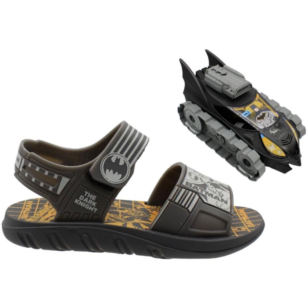 Sandália Infantil Grendene Kids Personalizada Tiras Ajustáveis Bat-Tanque Menino
