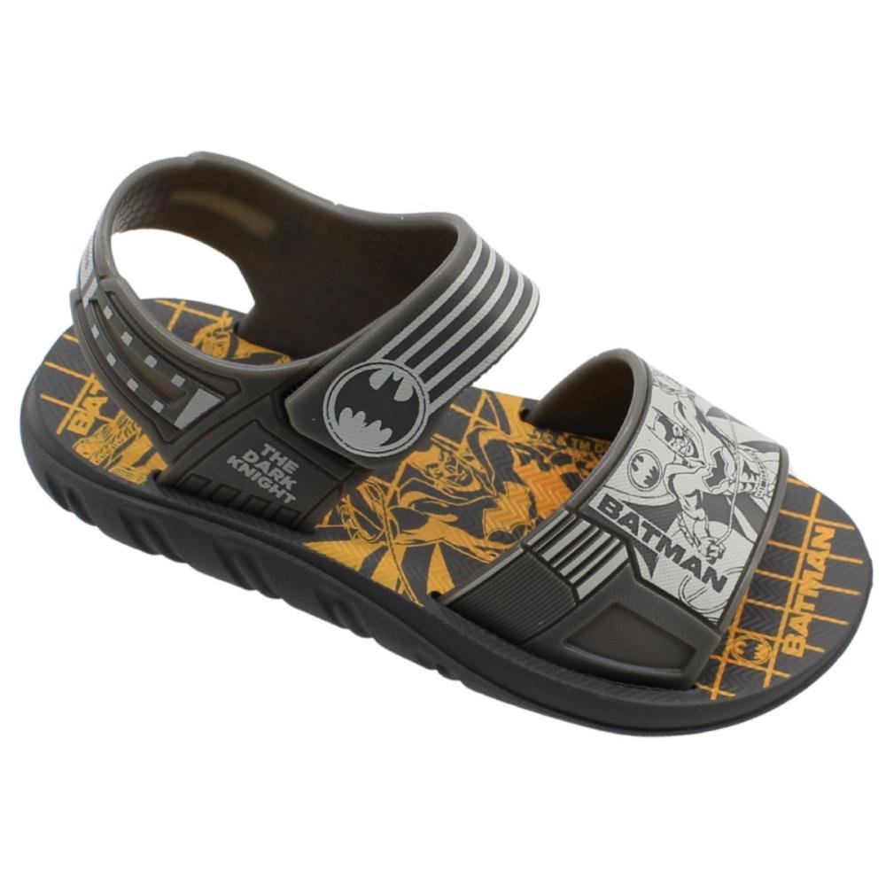 Sandália Infantil Grendene Kids Personalizada Tiras Ajustáveis Bat-Tanque Menino Cinza 3