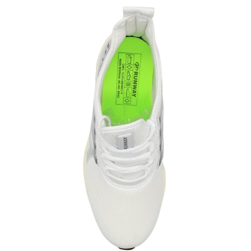 Tênis Esportivo Runway Têxtil Solado Vazado Masculino Branco 4