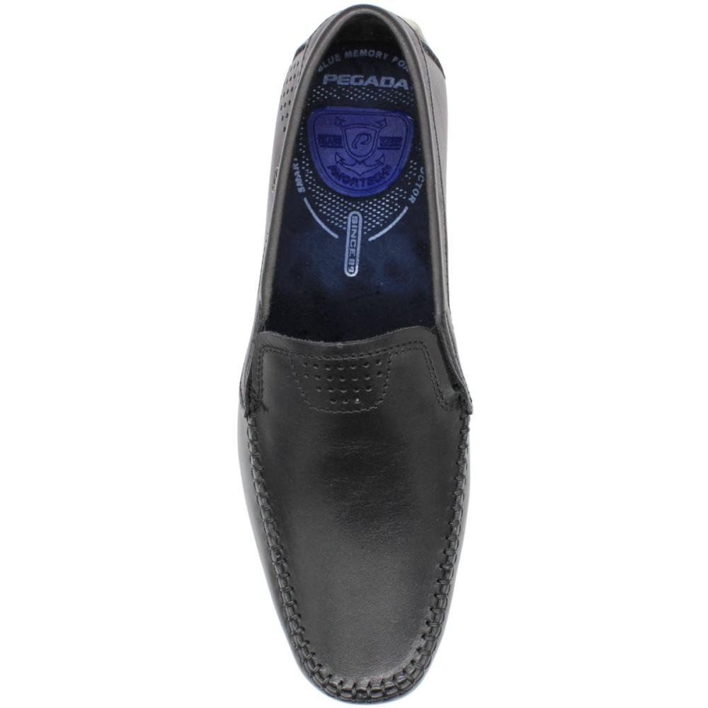 Sapatilha Mocassim Pegada Anilina Amortech Slip On Masculino Preto 4