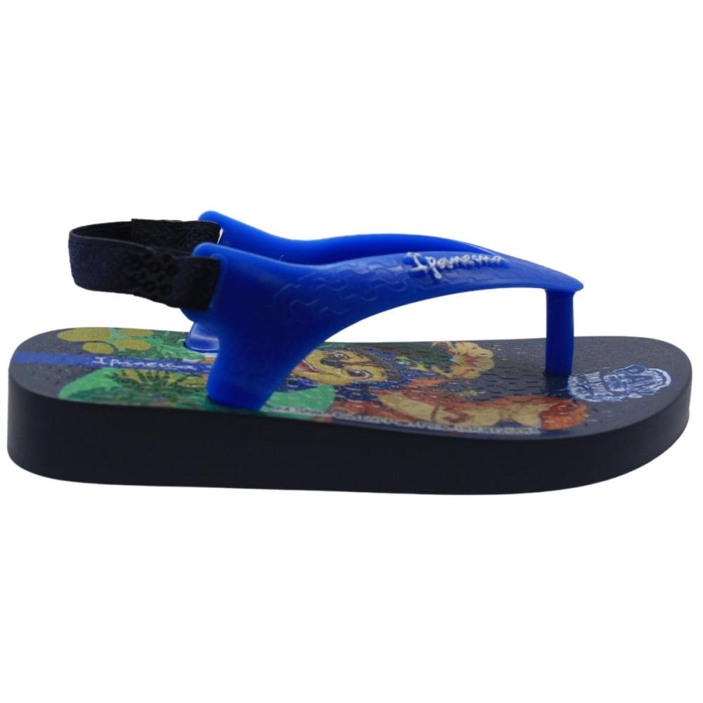 Chinelo De Dedo Baby Ipanema Dino Tiras Flexíveis Menino Azul 2