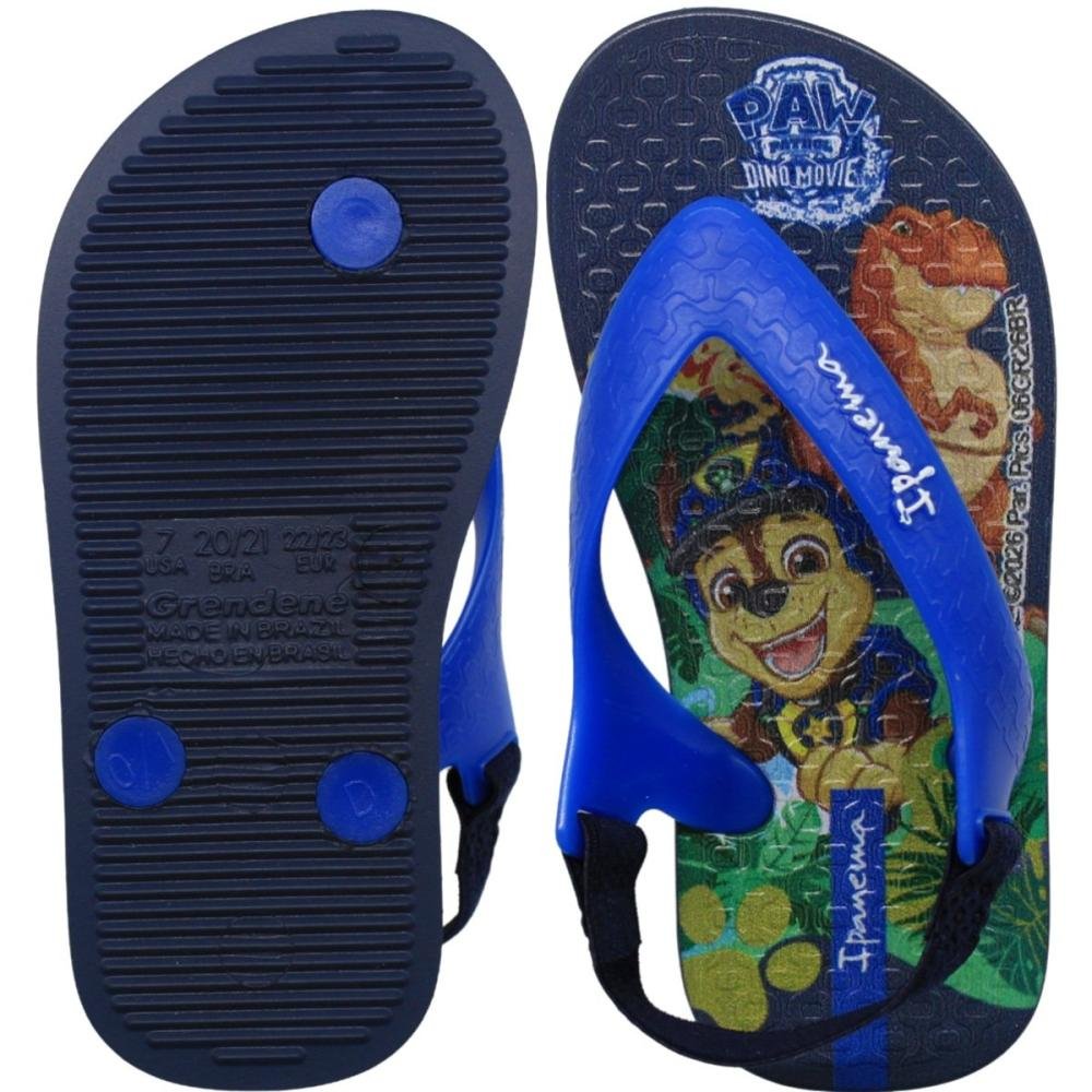 Chinelo De Dedo Baby Ipanema Dino Tiras Flexíveis Menino Azul 3