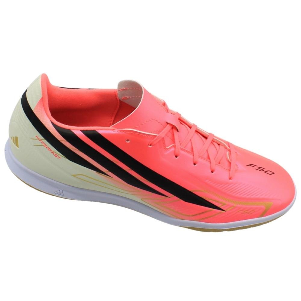 Chuteira Futsal Adidas F50 Hyperfast Club IN Texturizada Masculino Rosa 3
