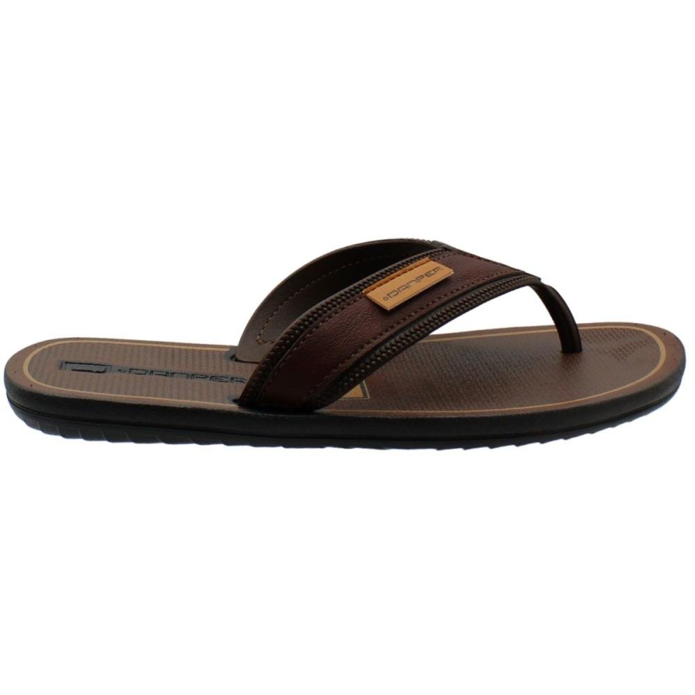Chinelo De Dedo Danper Moscou Tiras Largas Masculino Marrom 2