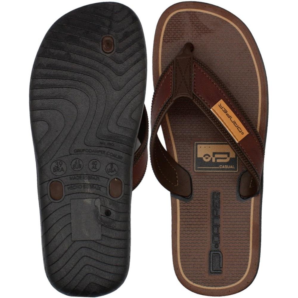 Chinelo De Dedo Danper Moscou Tiras Largas Masculino Marrom 3