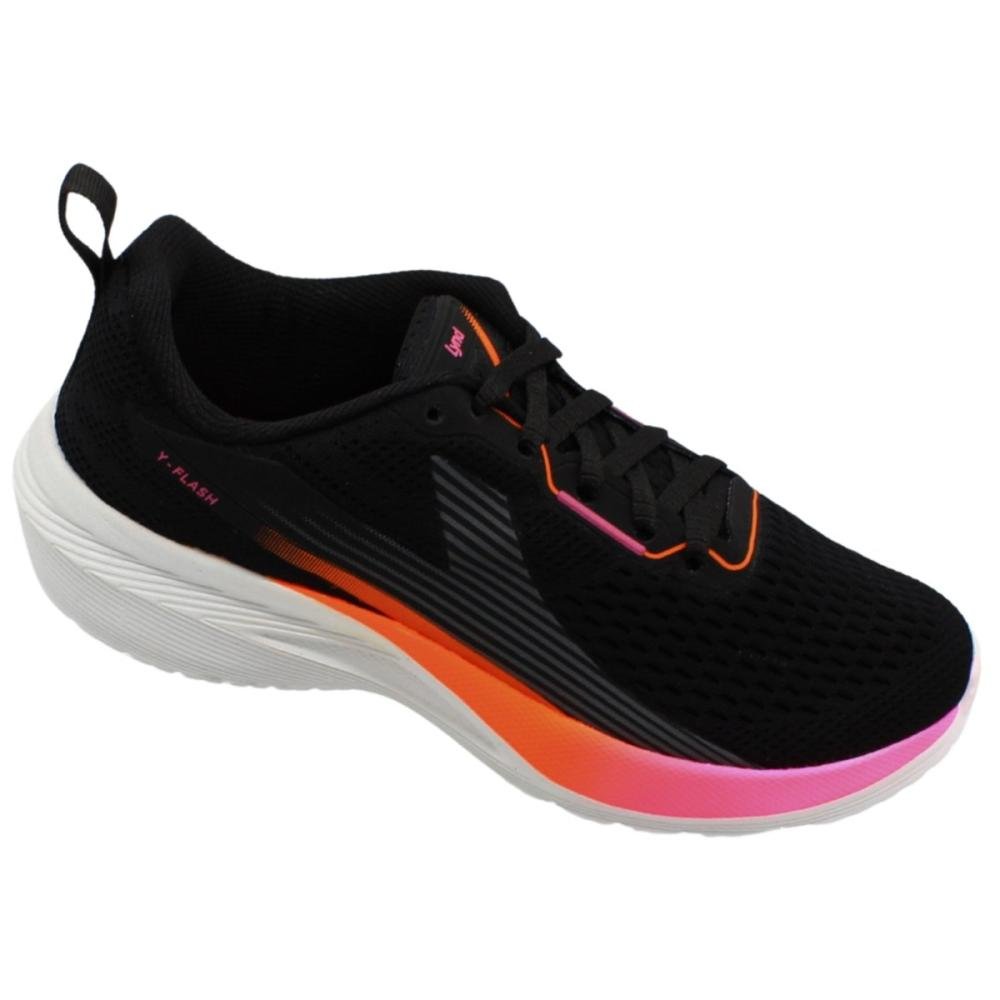 Tênis Esportivo Lynd Y Flash Kids Conforto Menina Preto 3