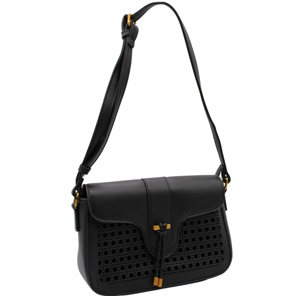 Bolsa Transversal Alice Palucci Vazada Alça Ajustável Feminino Preto 3