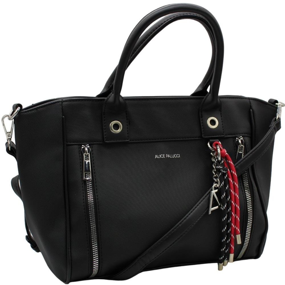 Bolsa de Mão Alice Palucci Texturizada Alça Transversal Feminino Preto 3