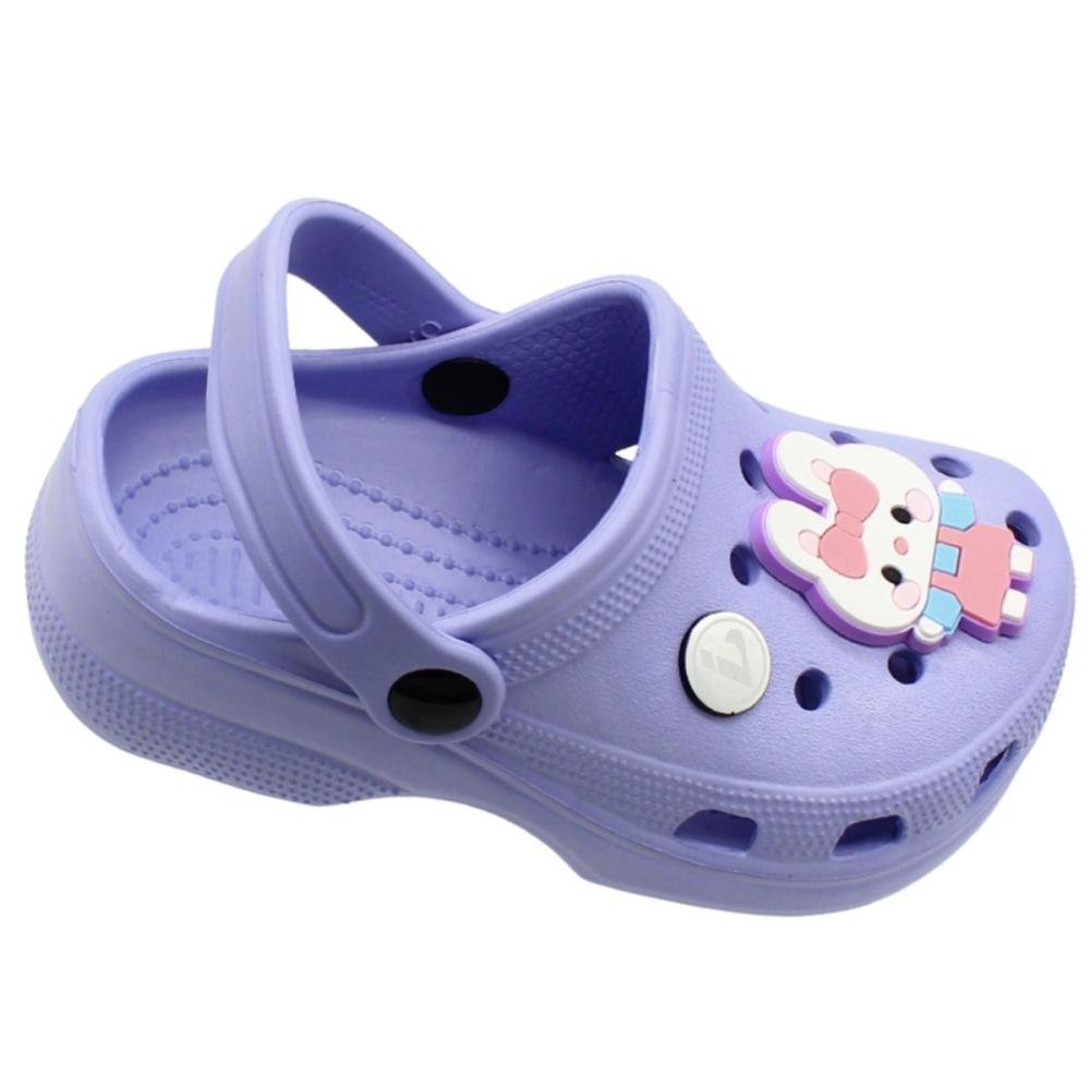 Clog Infantil Yvate Aplique Coelhinha Menina Lilás 3