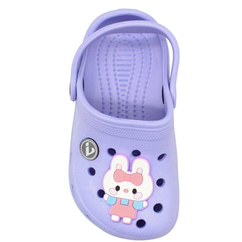 Clog Infantil Yvate Aplique Coelhinha Menina Lilás 4