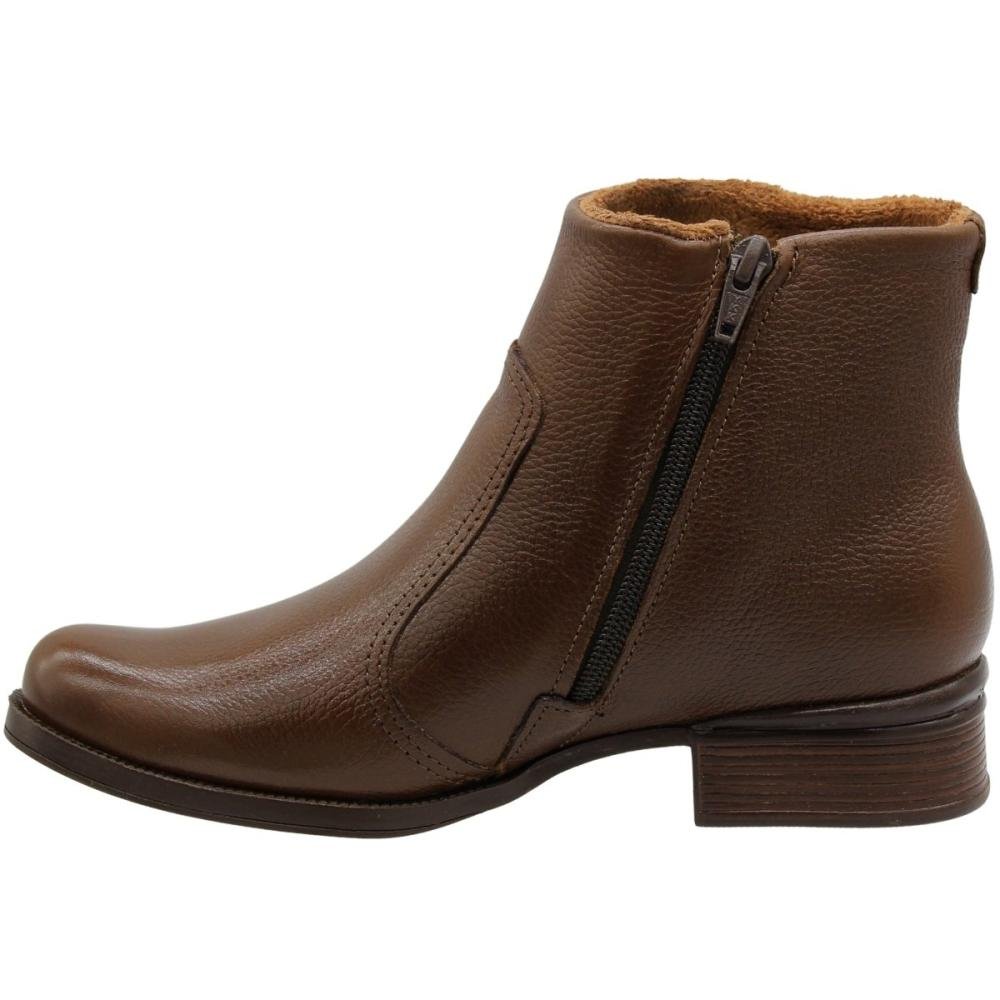 Bota Ankle Boot Pegada Burnished Acolchoada Feminina Marrom 2