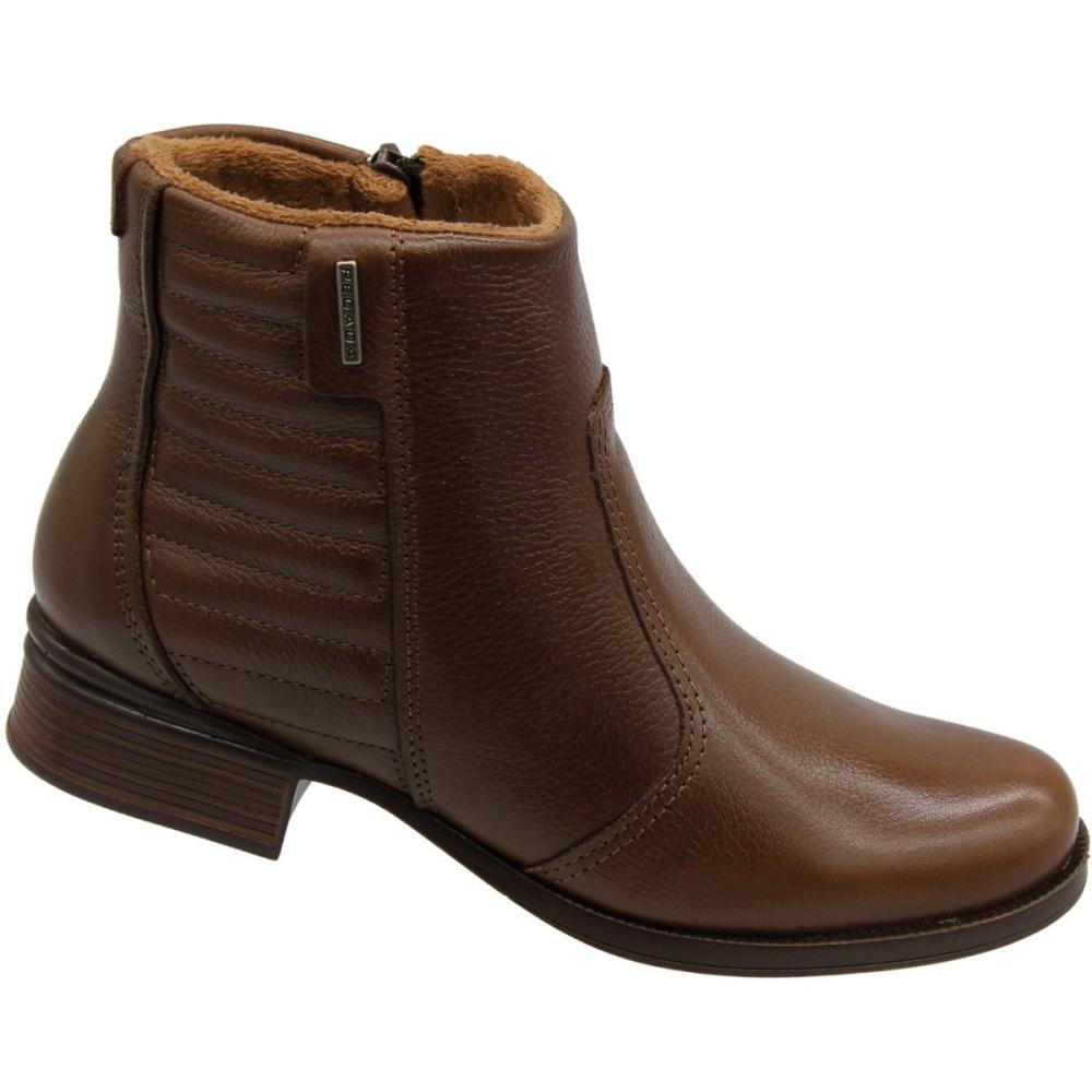 Bota Ankle Boot Pegada Burnished Acolchoada Feminina Marrom 3