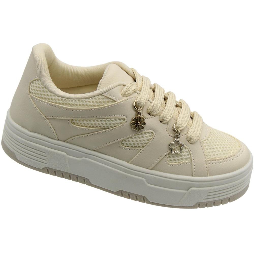 Tênis Casual Nadia Talita Com Pingentes Feminino Branco 3