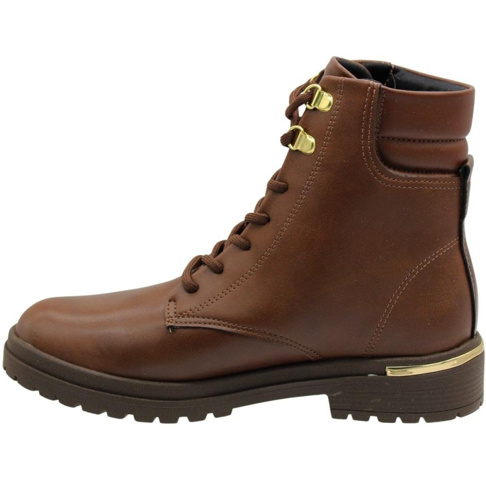 Bota Coturno Cano Médio Beira Rio Genebra Feminino Marrom 2