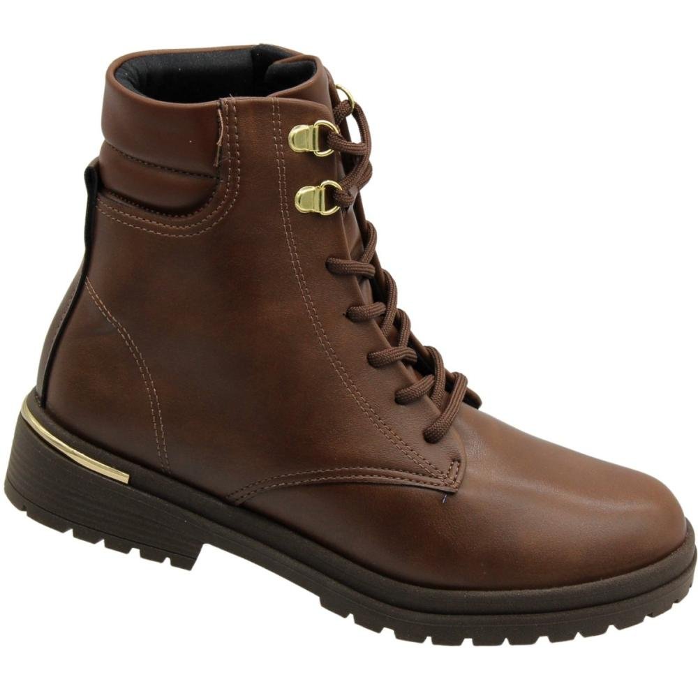 Bota Coturno Cano Médio Beira Rio Genebra Feminino Marrom 3