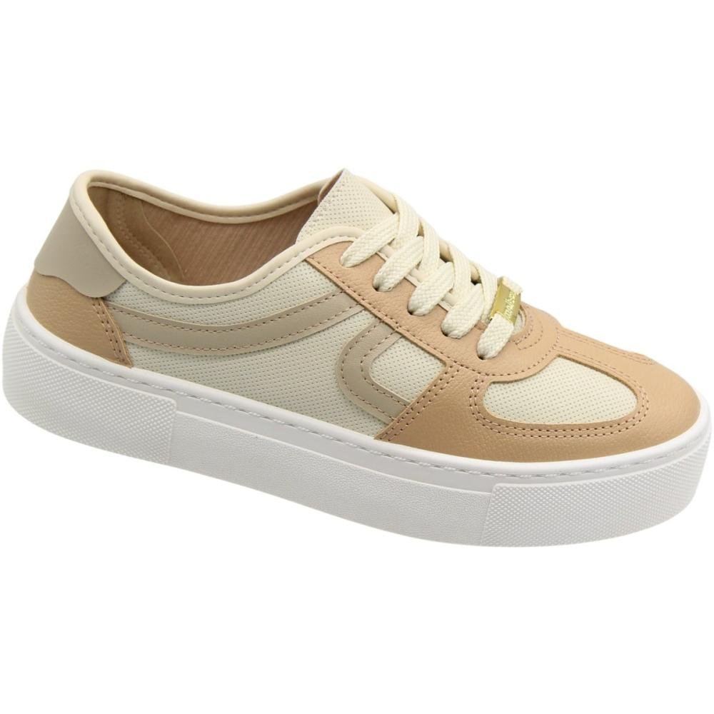 Tênis Casual Moleca Napa Floater Gales Aplique Feminino Bege 3