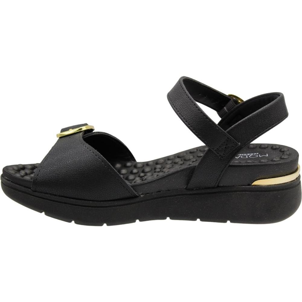 Sandália Anabela Modare Napa Floather Nature Feminina Preto 2