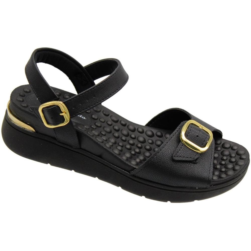 Sandália Anabela Modare Napa Floather Nature Feminina Preto 3