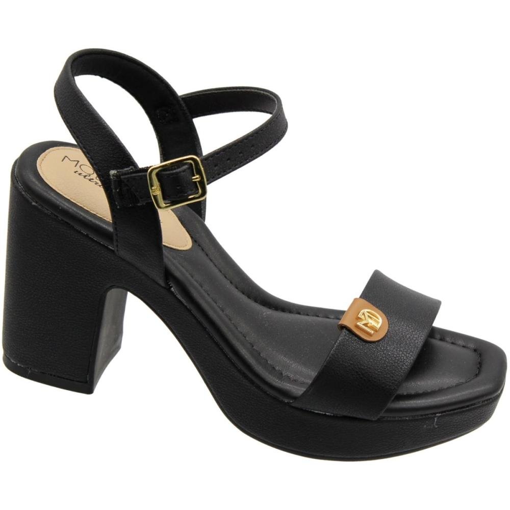 Sandália Modare Salto Alto Napa Floather Nature Feminina Preto 3