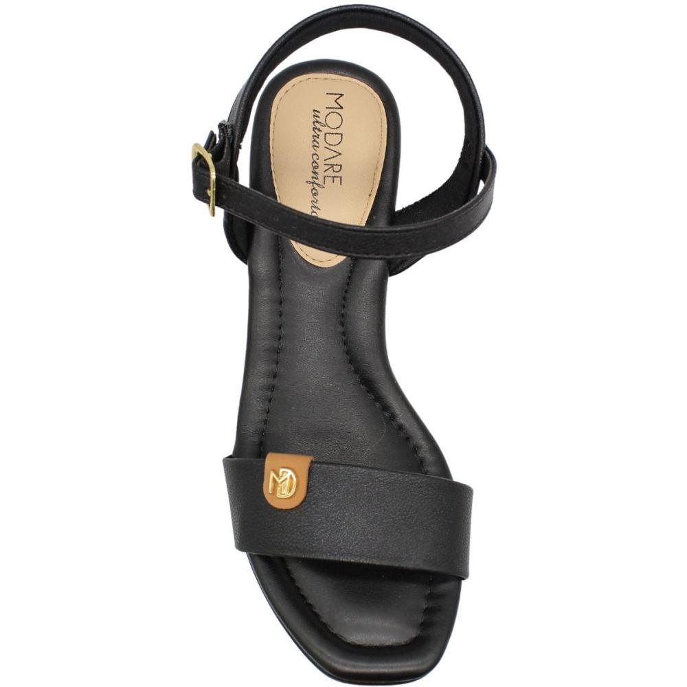 Sandália Modare Salto Alto Napa Floather Nature Feminina Preto 4