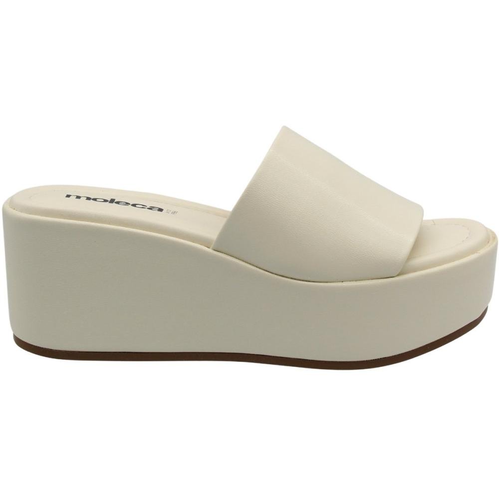 Tamanco Slide Anabela Moleca Napa Turim Feminino