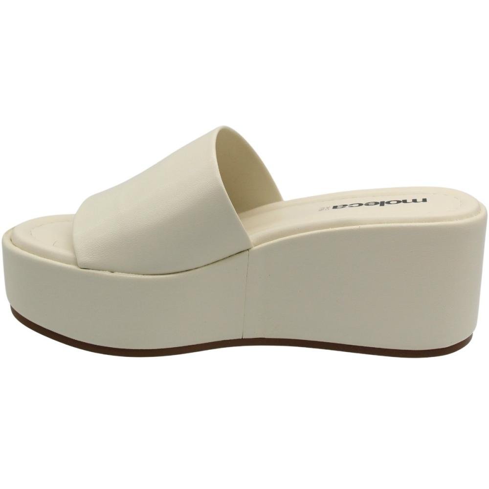 Tamanco Slide Anabela Moleca Napa Turim Feminino Branco 2