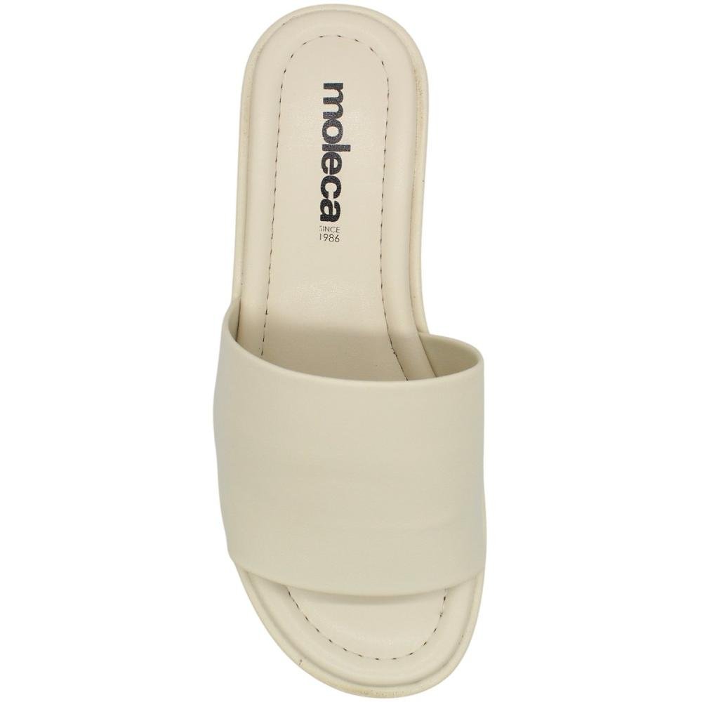Tamanco Slide Anabela Moleca Napa Turim Feminino Branco 4