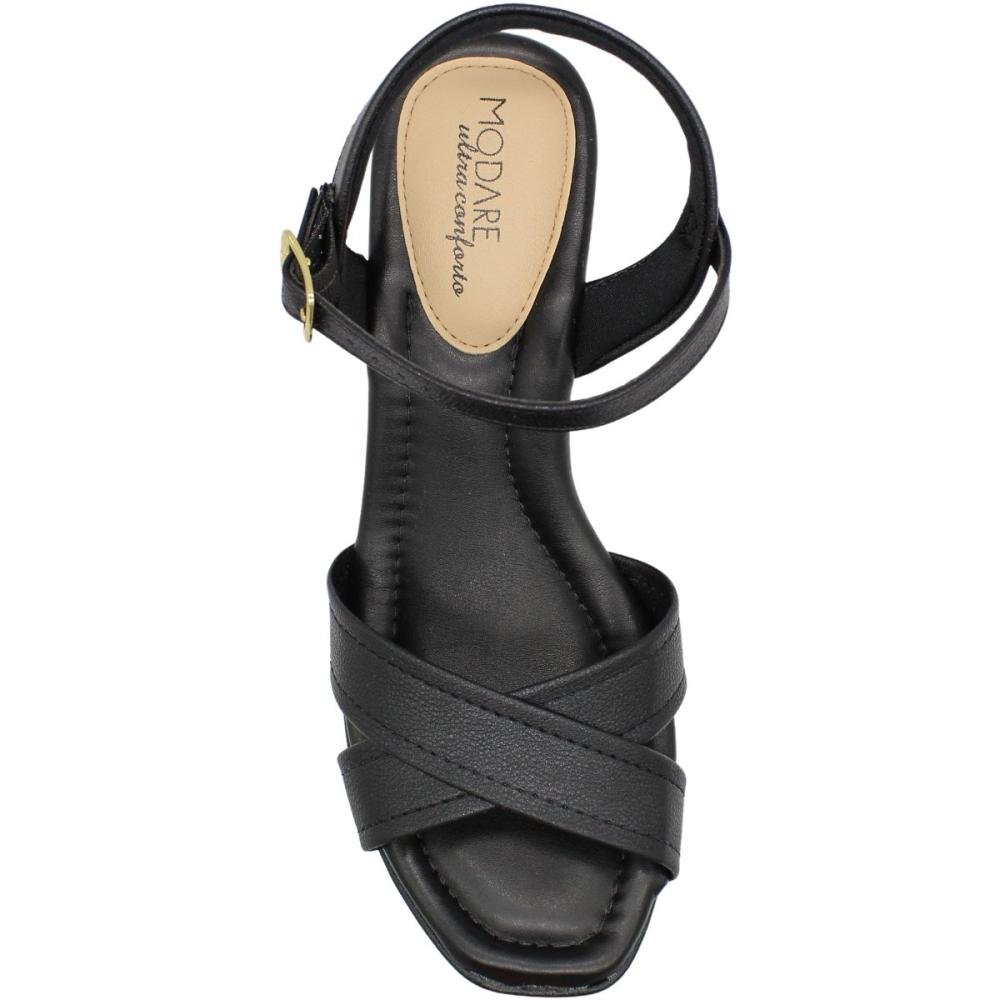 Sandália Salto Alto Modare Napa Nature Tiras Cruzadas Feminina Preto 4