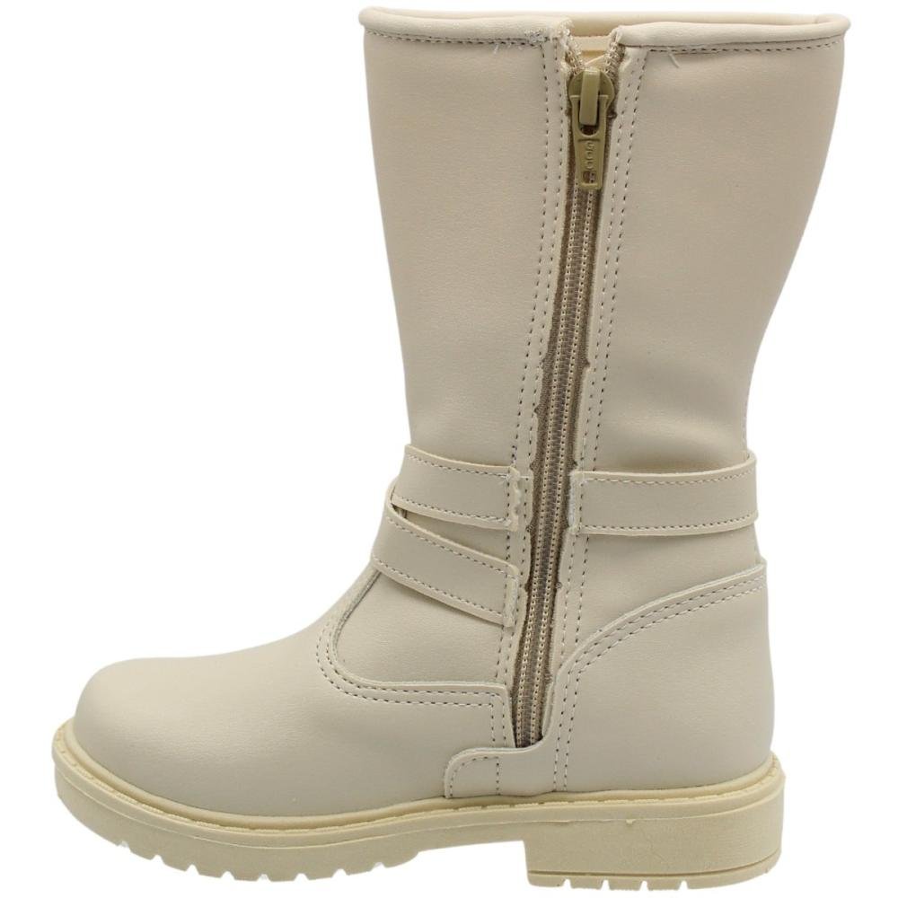 Bota Grugui Infantil Baby Cano Médio Apliques Menina Branco 2