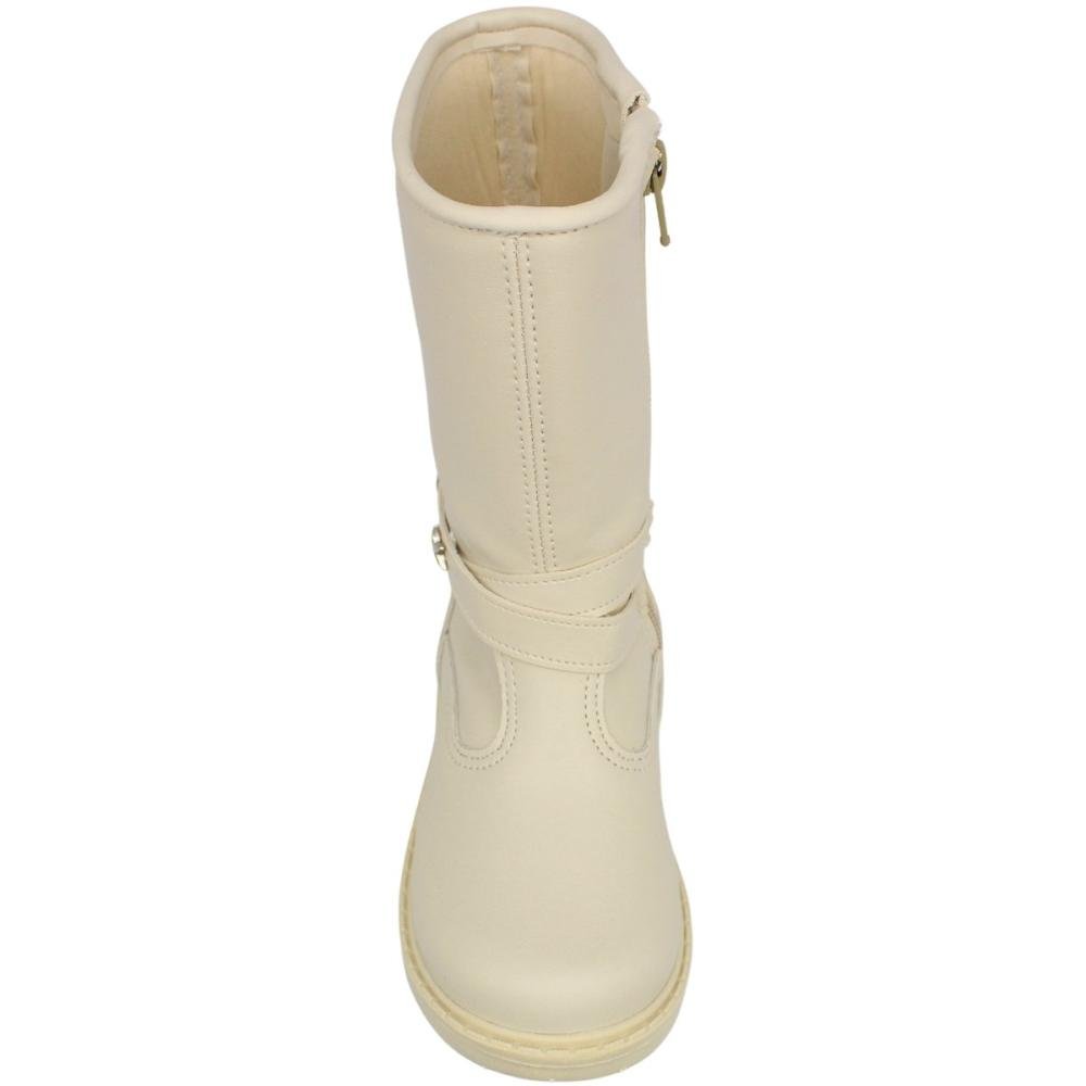 Bota Grugui Infantil Baby Cano Médio Apliques Menina Branco 4