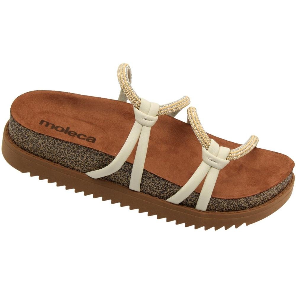 Tamanco Moleca Tiras Cintilante Plataforma Feminino Branco 3