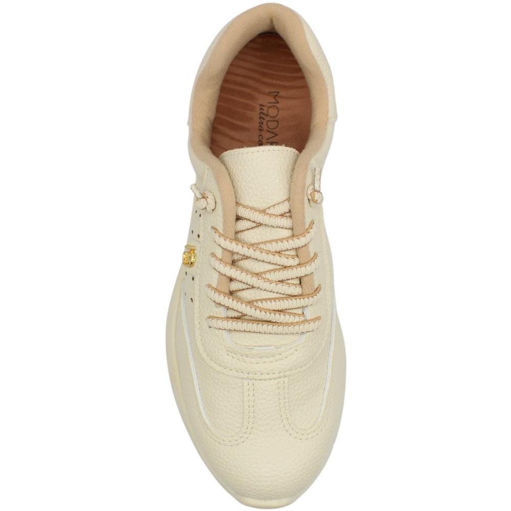 Tênis Casual Modare Napa Relax Aplique Feminino Bege 4