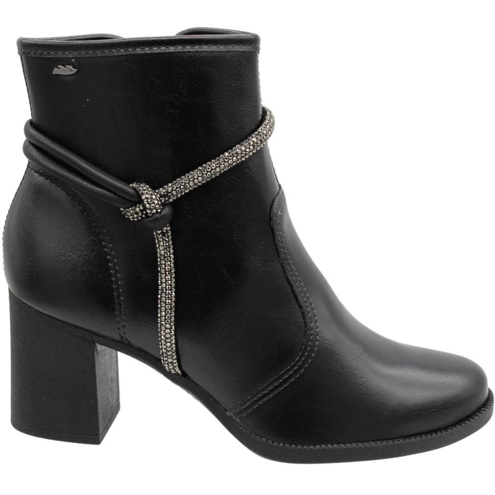 Bota Cano Baixo Dakota Cravejada Strass Salto Médio Grosso Feminina