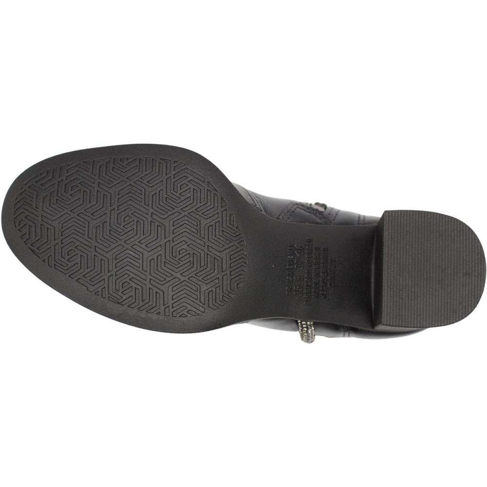Bota Cano Baixo Dakota Cravejada Strass Salto Médio Grosso Feminina Preto 5