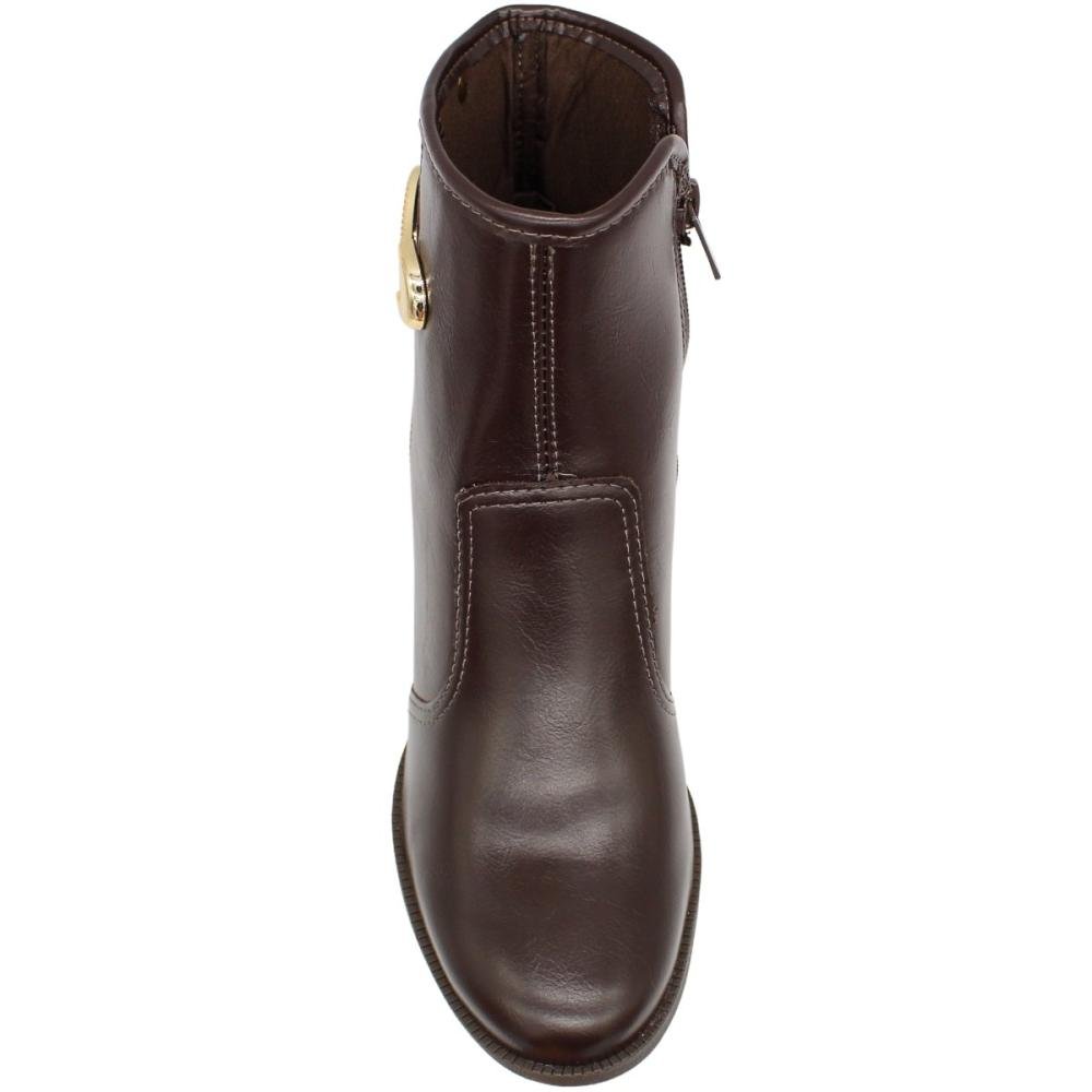 Bota Casual Dakota Vieri Ristretto Aplique Salto Médio Grosso Feminina Marrom 4