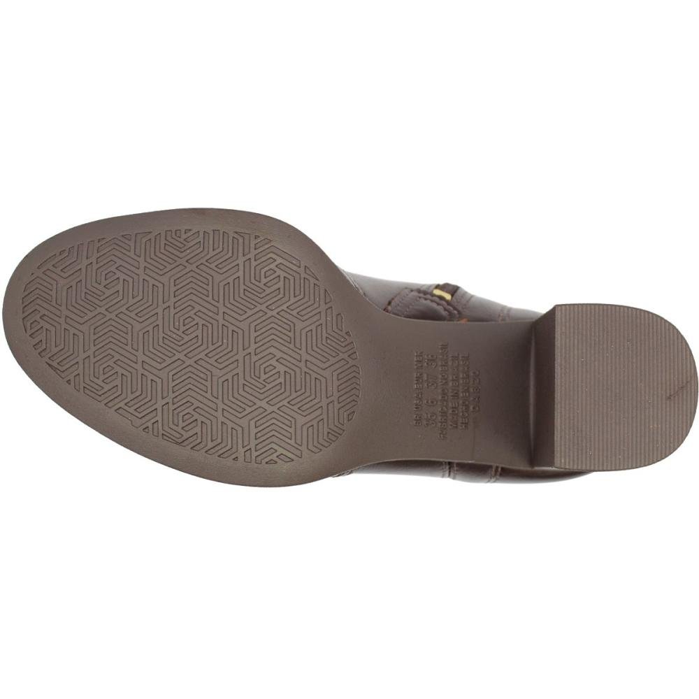Bota Casual Dakota Vieri Ristretto Aplique Salto Médio Grosso Feminina Marrom 5
