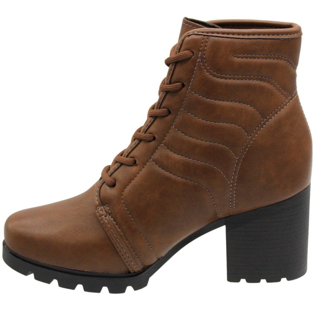 Bota Coturno Dakota Vertuo Matelassê Tratorada Salto Bloco Feminina Marrom 2