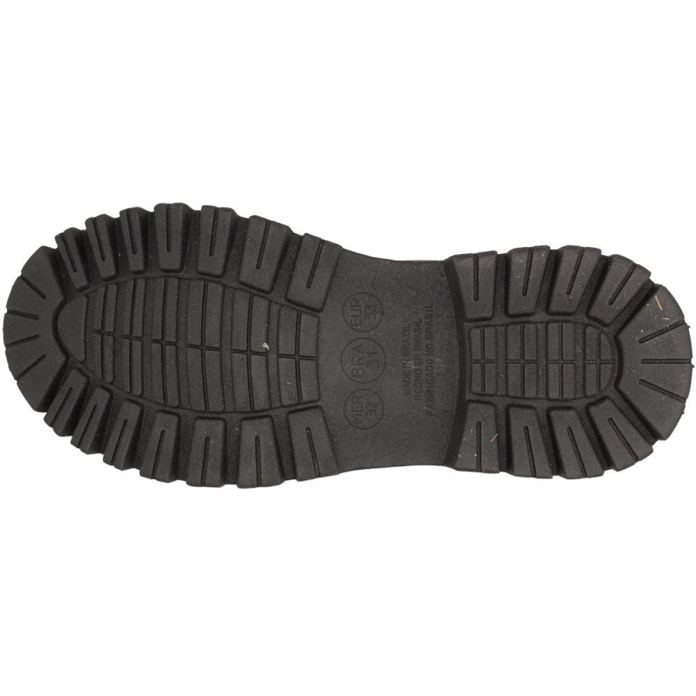 Bota Coturno Grugui Infantil Cano Médio Costuras Menina Preto 4